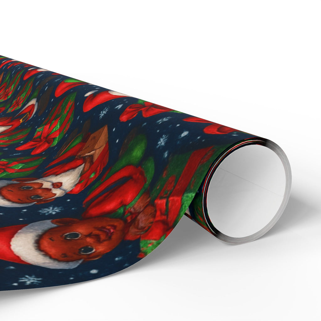 Santa Babies Wrapping Paper — African American Santa Representation Holiday Gift Wrap