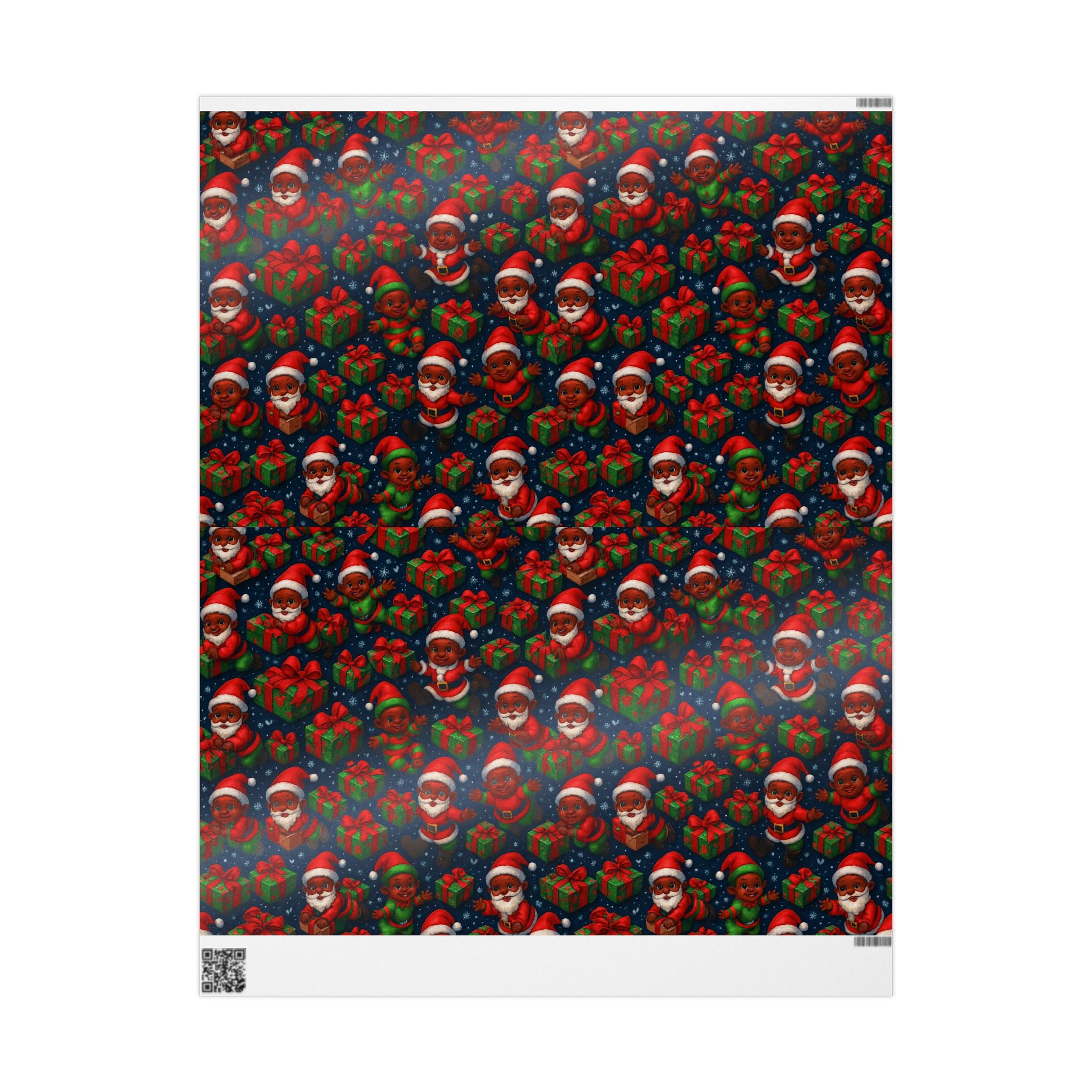 Santa Babies Wrapping Paper — African American Santa Representation Holiday Gift Wrap