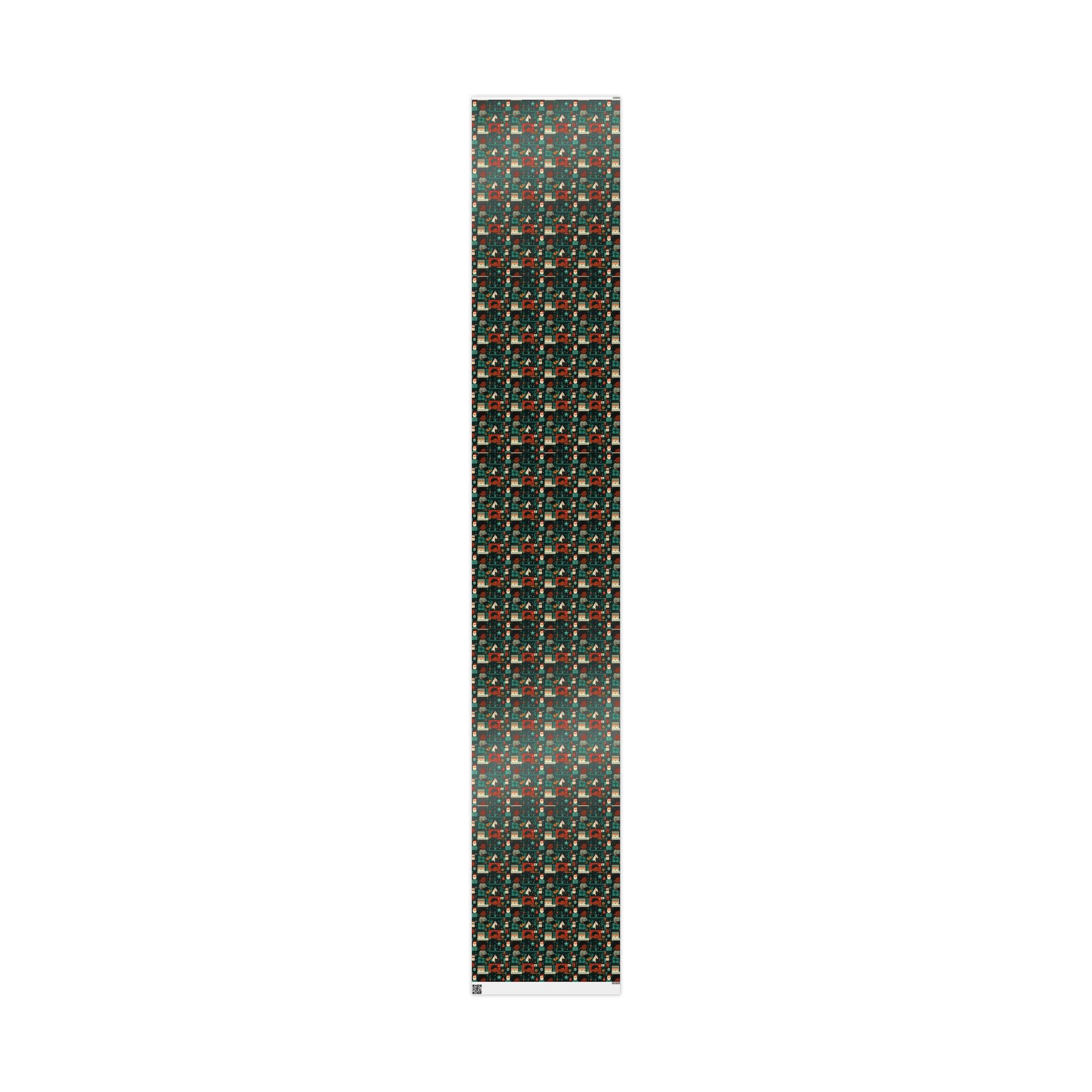 Holiday Gift Wrap Paper – Retro Santa & Cozy Sweater Pattern