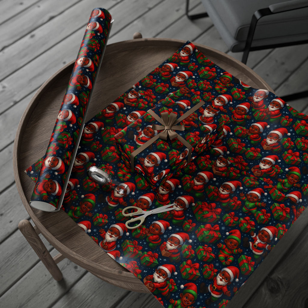 Santa Babies Wrapping Paper — African American Santa Representation Holiday Gift Wrap