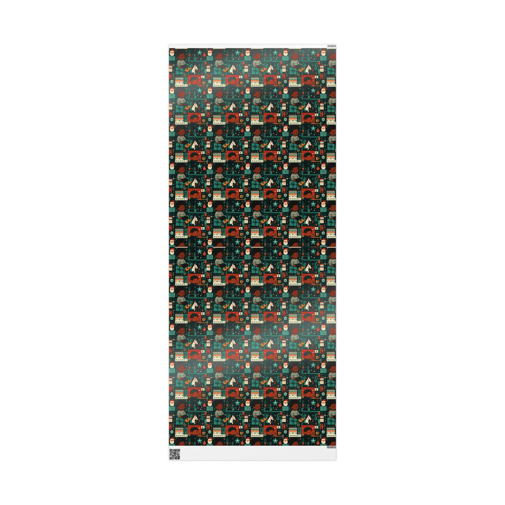 Holiday Gift Wrap Paper – Retro Santa & Cozy Sweater Pattern