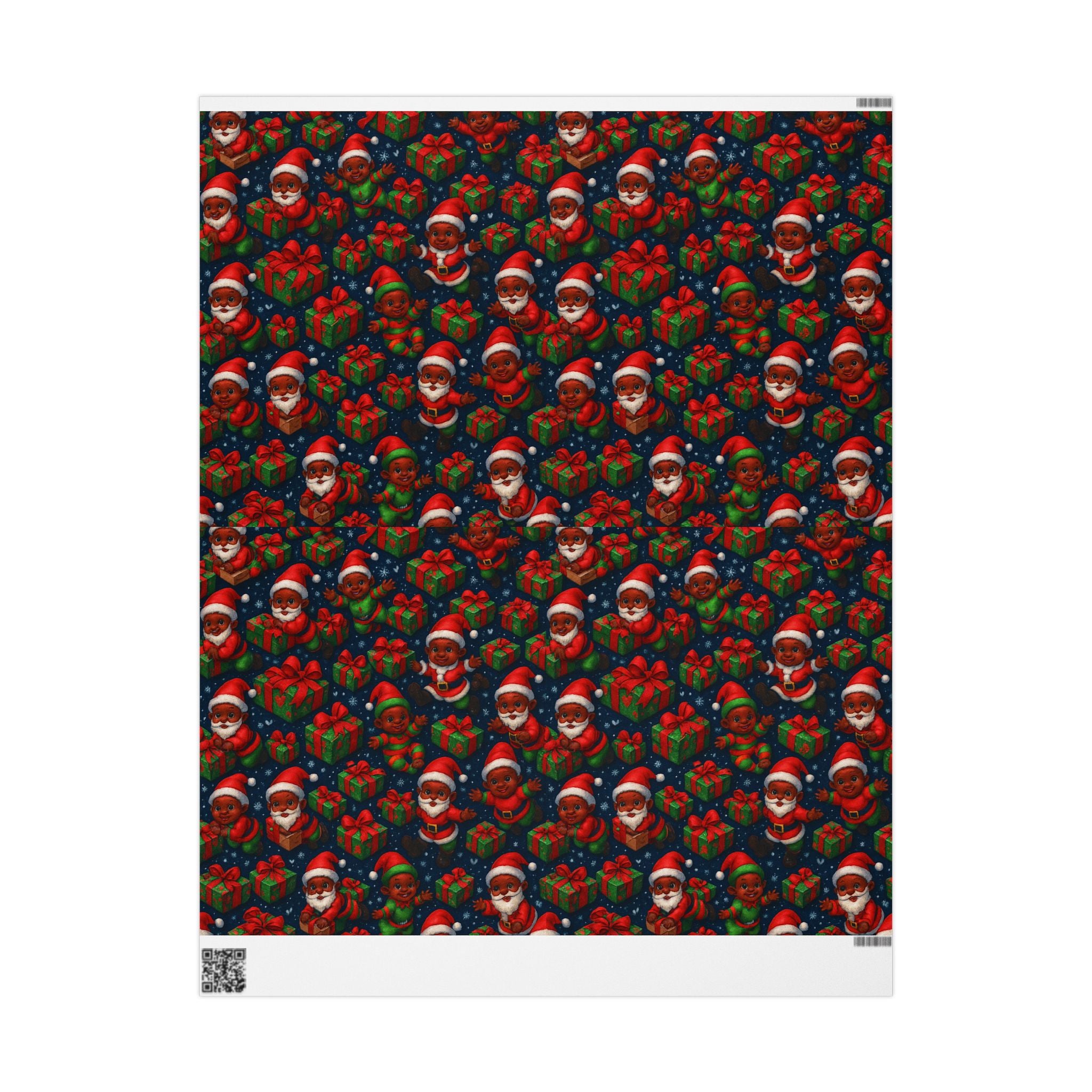 Santa Babies Wrapping Paper — African American Santa Representation Holiday Gift Wrap
