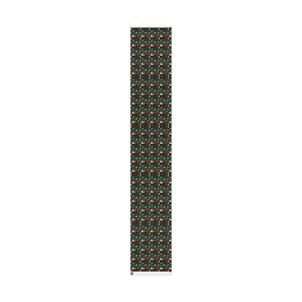 Holiday Gift Wrap Paper – Retro Santa & Cozy Sweater Pattern