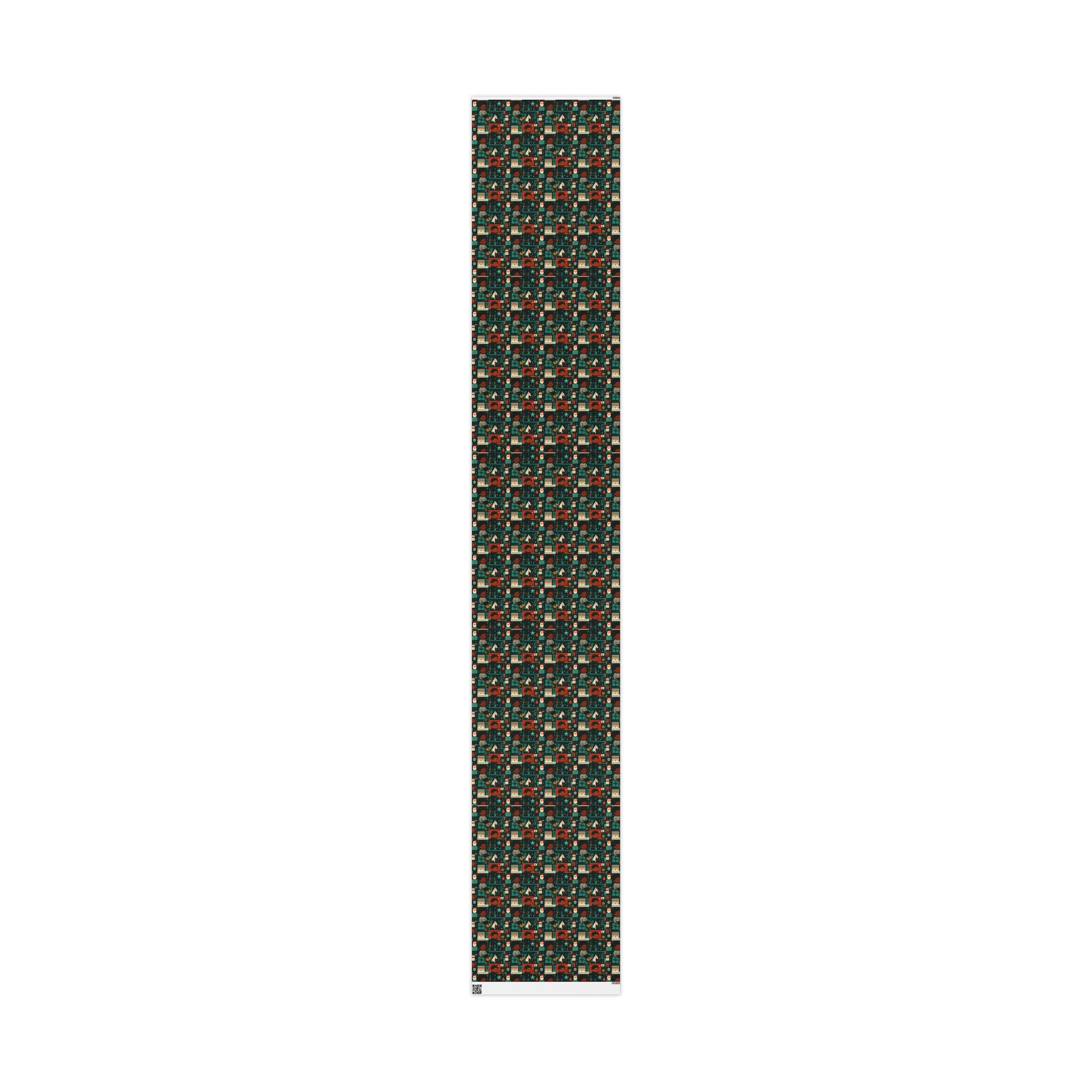 Holiday Gift Wrap Paper – Retro Santa & Cozy Sweater Pattern